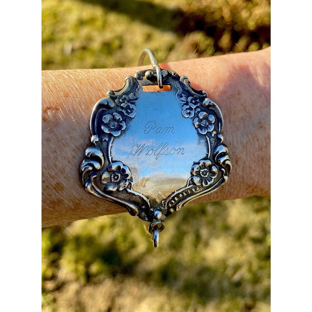 Antique Sterling Silver Luggage Tag Bracelet